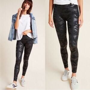 Spanx Faux Leather Camo Camouflage Leggings Tights
Black XSP